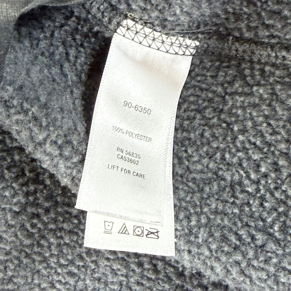 Cabelas Sweater Fleece Pullover Crew Neck Mens L Gray Raglan Sleeve Pockets